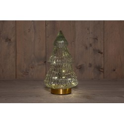 B.O.T. Tree Glass 15X28,5 cm Clear With Golden Base 10Led