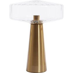 vtwonen Tafellamp Ø40x53 cm PLEAT glas helder+goud