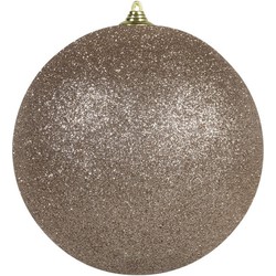 Othmar Decorations Kerstbal - champagne - D25 cm - kunststof - glitter - Kerstbal