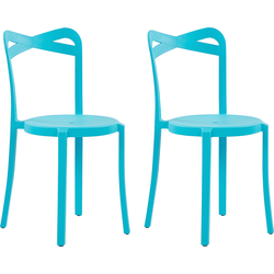 CAMOGLI  - Tuinstoel set van 2 - Turquoise - Synthetisch materiaal
