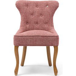 Riviera Maison George Dining Chair, chenille jacquard, coral pink