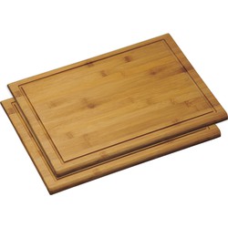 2x Rechthoekige dikke bamboe houten snijplanken 32 x 44 cm - Snijplanken