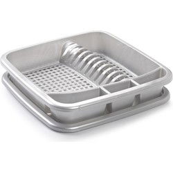 Plastic Forte Afdruiprek - met lekbak - grijs - 39 x 39 cm - Afdruiprekken