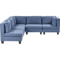 UNSTAD - 5-zitsbank modulair - Blauw - Rechtszijdig -  Polyester