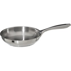Koekenpan - Alle kookplaten geschikt - zilver - RVS - Dia 24 cm - Koekenpannen