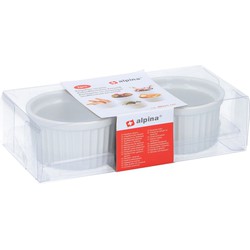 Ovenschaaltjes - 2x - wit - keramiek - 9 cm - over serveerschalen - Ovenschalen