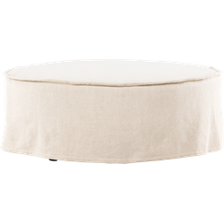 Odette ronde linnen poef beige - Ø 101 cm