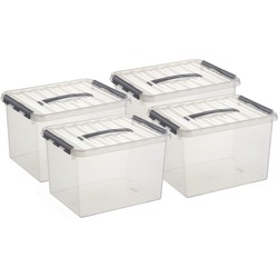 Sunware opbergbox - 6x stuks - transparant - 22L - 40 x 30 x 26 cm - Opbergbox