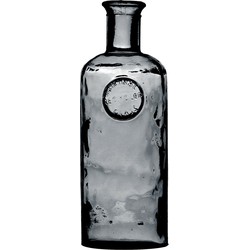 Natural Living Bloemenvaas Olive Bottle - smoke grijs transparant - glas - D13 x H35 cm - Fles vazen - Vazen