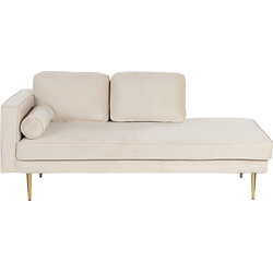 Beliani MIRAMAS - Chaise longue-Beige-Fluweel