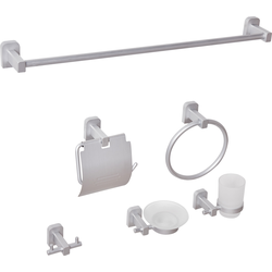 Beliani POCONE - Badkamer hardware set-Zilver-Aluminium