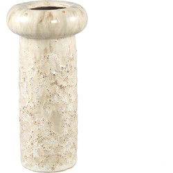 PTMD Bloempot Wang - 14x14x28 cm - Keramiek - Creme