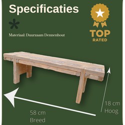 bankje bruin houten bankje als decoratie voor je vensterbank - GerichteKeuze - | HomeDeco.nl