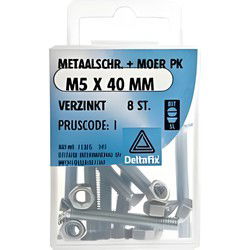 M.schroef moer pk m5x40mm 8st