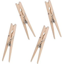 Urban Living Basic plus Size wasknijpers - 80x - bamboe - 8 cm - Knijpers