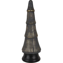 Clayre & Eef Kerstdecoratie Kerstboom Ø 15x45 cm Grijs Goudkleurig Glas Hout