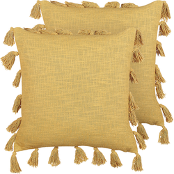 LYNCHIS  - Sierkussen set van 2 - Geel - 45 x 45 cm - Katoen