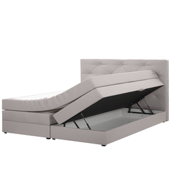 MILORD - Tweepersoons boxspringbed - Grijs - 160 x 200 cm - Polyester