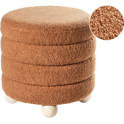Beliani CHILLY - Poef-Bruin-Bouclé