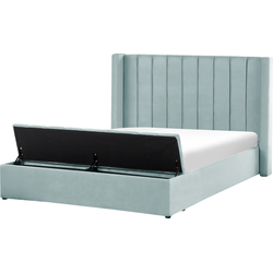NOYERS - Waterbed opbergruimte - Mintgroen - 160 x 200 cm - Fluweel