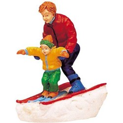 Father & son skiing