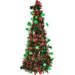 Clayre & Eef Kerstdecoratie Kerstboom Ø 18x46 cm Rood Kunststof