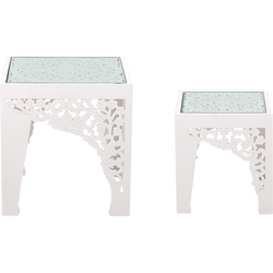 AMADPUR - Bijzettafel set - Wit - MDF