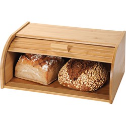 Broodtrommel met rolluik - FSC® Bamboe houten brooddoos met Schuifdeksel - Broodtrommel - Brood bewaren en vers houden