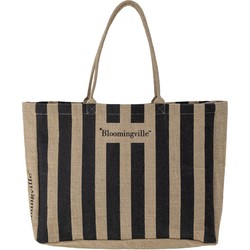 Bloomingville Bergamo shopper tas zwart jute