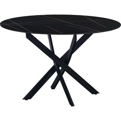 Eettafel Vivian marmerlook zwart