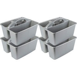 Hega Hogar Opbergbox - 4x - kunststof - 6L - met handvat - opbergdoos - Opbergbox