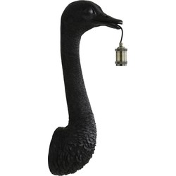 Wandlamp Ostrich - Zwart - 25x19x72cm