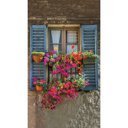 Blue shutters 70x130cm Tuinschilderij