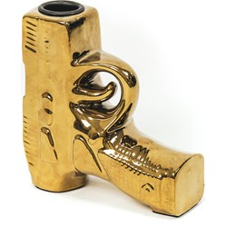 Housevitamin Gun Candle holder - Ceramics - Gold - 12x12cm