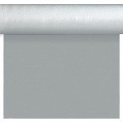 Kerst versiering papieren tafelkleed/tafelloper/placemats op rol 40 x 480 cm zilver/zilverkleurig - Tafellakens