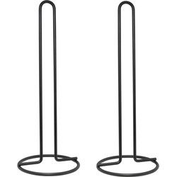 Keukenrolhouder - 2x - mat zwart - 32 cm - houder voor keukenpapier - Keukenrolhouders
