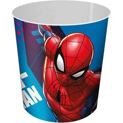 Spiderman prullenbak/papiermand - kunststof - 21,5 x 21 cm - Prullenmanden