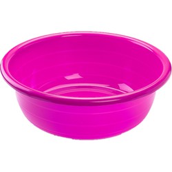 Grote kunststof teiltje/afwasbak rond 20 liter roze - Afwasbak