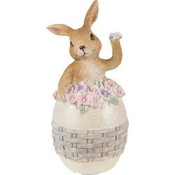 Clayre & Eef Beeld Konijn Beige Bruin Polyresin