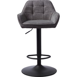 Barkruk Donkergrijs/Zwart - Draaibaar - 50x50x89-104cm - Nolan - Set van 2