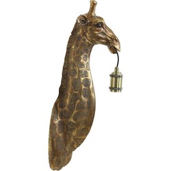 Giraffe Wandlamp 1 lichts 20,5x19x61cm antiek brons - Bohemian - 2 jaar garantie