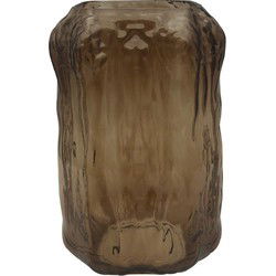 PTMD Verra Vaas - 13 x 13 x 22 cm  - Glas - Bruin