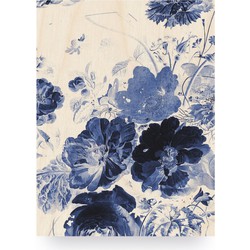 print op hout royal blue flowers 3-100 x 75 