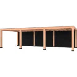 Douglas overkapping, 900 x 400, met zwarte achterwand, Westwood Modern