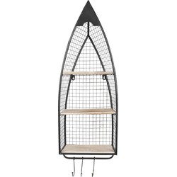 Clayre & Eef Wandrek  30x15x83 cm Zwart Hout Muurrek