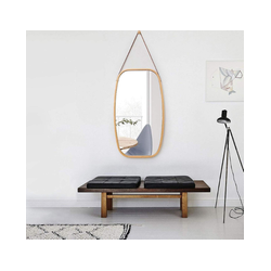 Wandspiegel - Spiegel - Verstelbare riem - Bamboe - 77x44 cm
