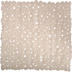 MSV Douche/bad anti-slip mat - badkamer - pvc - beige - 53 x 53 cm - Badmatjes