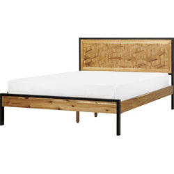 Beliani ERVILLERS - Tweepersoonsbed-Lichte houtkleur-MDF