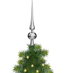 Atmosphera - kerstboom piek - zilver - plastic - H28 cm - kerstboompieken