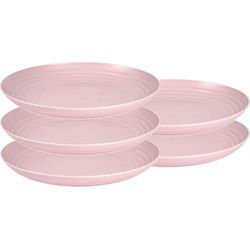 PlasticForte Bord - 10x - D25 cm - roze - kunststof - rond - camping bord - Dinerborden
